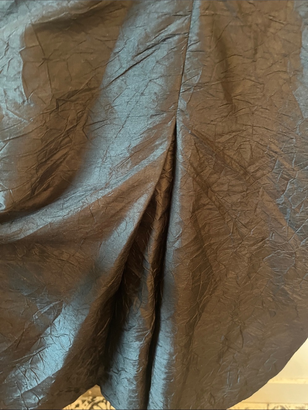 Eileen Fisher Black Crinkled Open Front Blazer - Picture 5 of 9